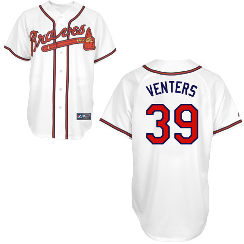 Jonny Venters #39 Youth Baseball Jersey-Atlanta Braves Authentic Home White Cool Base MLB Jersey